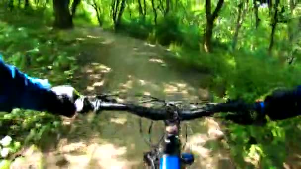 Cavalier Amateur Sur Vélo Dans Parc Printemps — Video