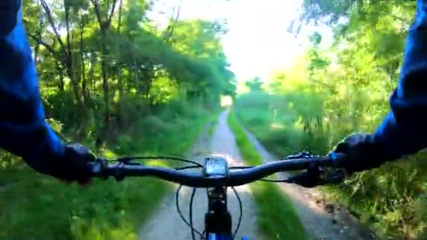 Cavalier Amateur Sur Vélo Dans Parc Été — Video