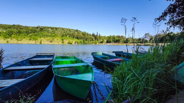 Estación Barcos Con Lago Fondo Temporada Verano — Foto de Stock