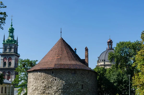 Vieille Ville Lviv Architecture Dans Journée Ensoleillée Automne — Photo