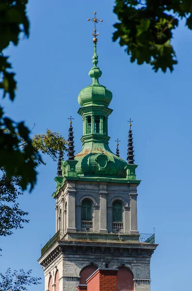 Lviv Old City Arsitektur Musim Gugur Hari Yang Cerah — Stok Foto
