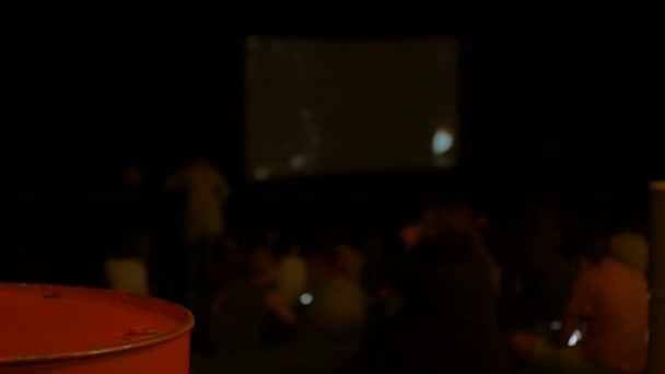 Noite Livre Projeção Cinema Evento Público — Vídeo de Stock