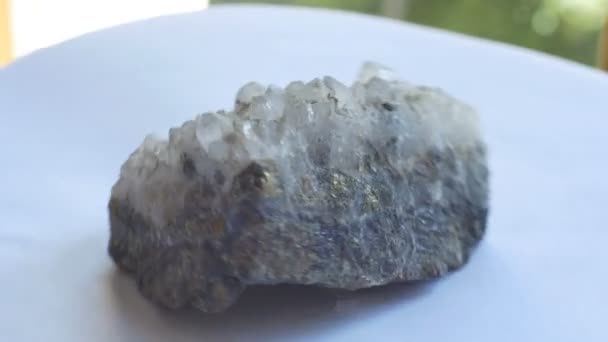 Vista Bergkristall Muestra Roca Geológica — Vídeos de Stock