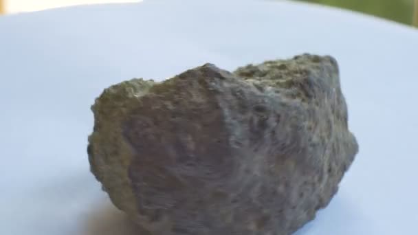 Vista Amostra Rocha Geológica Olivine — Vídeo de Stock