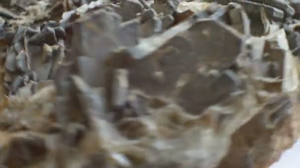 Vista Muestra Geológica Roca Aragonita — Vídeos de Stock