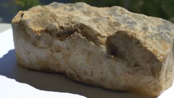 Weergave Van Chalcedon Geologische Rock Monster — Stockvideo