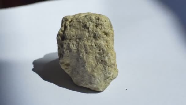 View Sulfur Geological Rock Sample — Stock Video