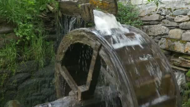 Zicht Functionele Oude Watermolen — Stockvideo