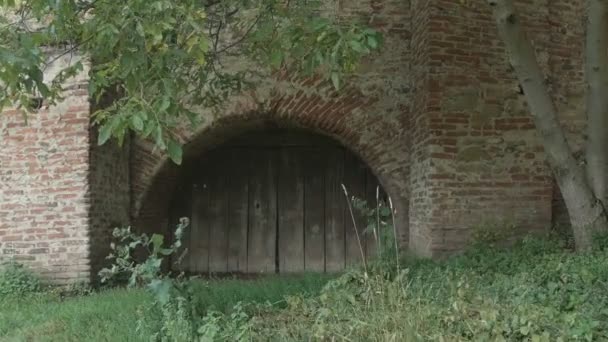 Uitzicht Middeleeuwse Citadel Poort Van Een Saksisch Fort Transsylvanië — Stockvideo