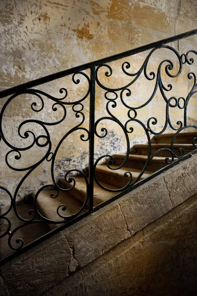 Wrought Iron Handrail Staircase Mansion — Stock Photo, Image