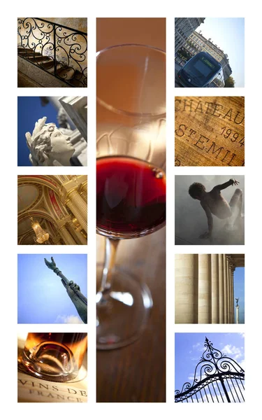 Bordeaux Orte Und Zeichen Auf Einer Collage — Stockfoto