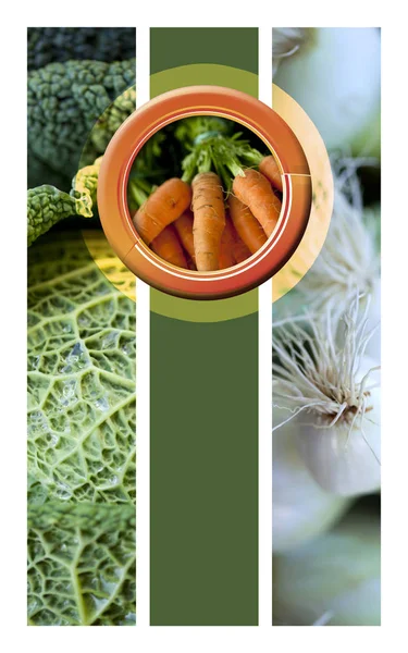 Carottes Légumes Sur Collage — Photo