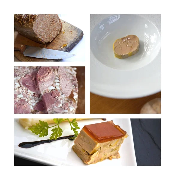 Collage Pork Cold Meat Pate — Stock Photo, Image