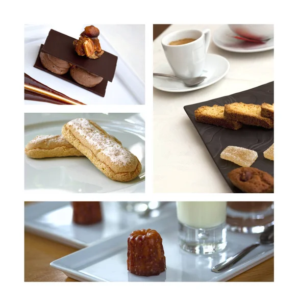 Gâteaux Biscuits Français Sur Collage — Photo