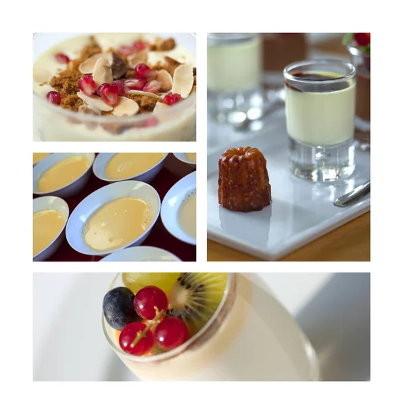 Crèmes Yaourts Sur Collage Dessert — Photo