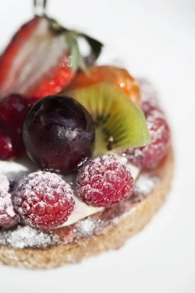 Close Bolo Frutas Apetitoso — Fotografia de Stock