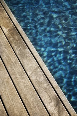 Ahşap teak güverte Yüzme Havuzu