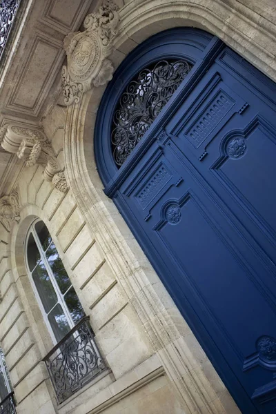Facade Wooden Door French Mansion — Stock Photo, Image