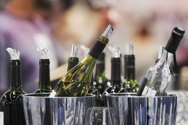 Bir şaraphane Bordeaux kırmızı şarap tadımı