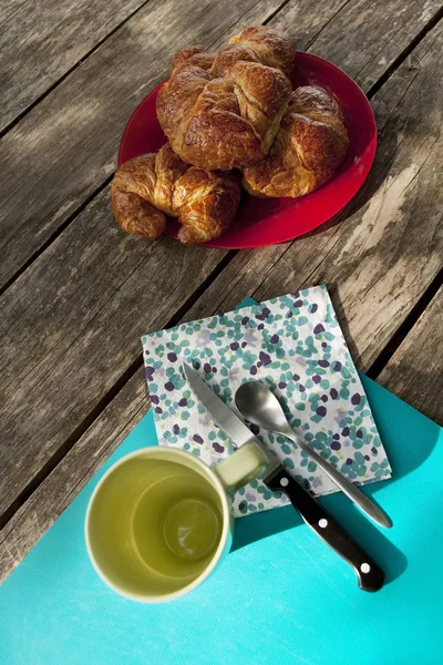 Französisches Frühstück für den Urlaub — Stockfoto