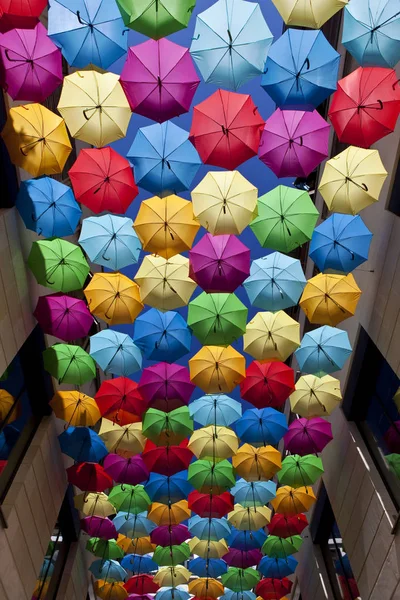 Zbliżenie kolorowe parasole — Zdjęcie stockowe