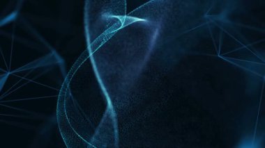 Durdurulmuş canlandırmada parlayan mavi toz parçacıkları - grafikler