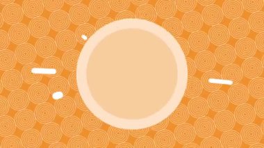 Turuncu arka planda turuncu beyaz titreşimli bir daire - animasyon