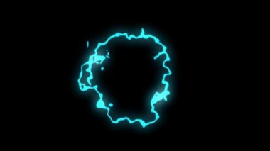 Farklı enerji patlamaları ve siyah arka planda parlama şekilleri - animasyon