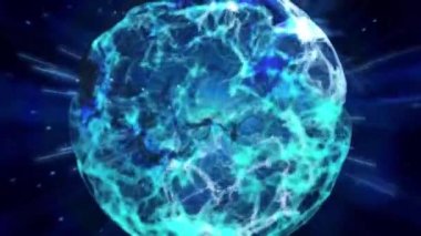 Uzayda büyüyen mavi bir enerji topu - grafikler