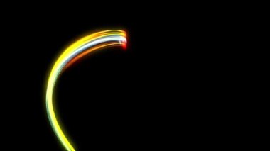 Güzel kırmızı ışıklar karanlıkta uçuşuyor ve ardında renklerin izini bırakıyor - grafikler