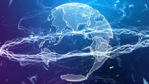 Holograma Digital Del Planeta Tierra Gráficos — Vídeo de stock