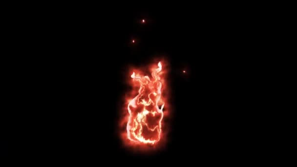 Karanlıkta Yanan Sonsuz Ateş Grafikler — Stok video