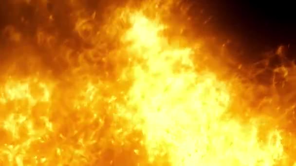 Karanlıkta Parlak Turuncu Ateş Yaklaş — Stok video