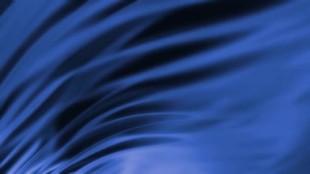 Гладка Розкішна Атласна Блискуча Синя Тканина Крупним Планом — стокове відео