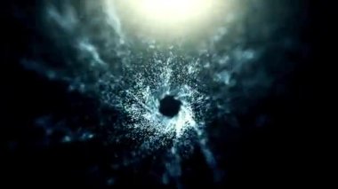 Warp tünelinde veya uzay galaksisinde mavi parlak yıldızlarla seyahat etmek.