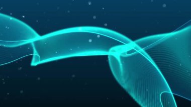 Arkaplan için küçük parçacıklarla yüzen ve dönen Güzel Dalgalar - Canlandırma Duvar Kağıdı - GrafiklerComment