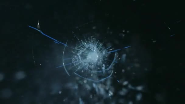 Bullet Hitting Bullet Proof Glass Slow Motion — Stock Video