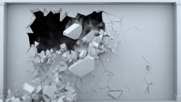 Animace Praskání Nebo Poškození Stěny — Stock video