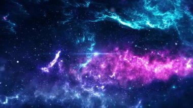 Nebula ve Parlak Yıldızlar Arkaplan Çizimi ile Güzel Kozmik Galaksi. - Grafikler