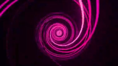 Siyah arkaplanda dönen renkli neon ışıkları - canlandırma