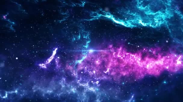 Krásná Kosmická Galaxie Mlhovinou Jasnými Zářícími Hvězdami Ilustrace Pro Pozadí — Stock video