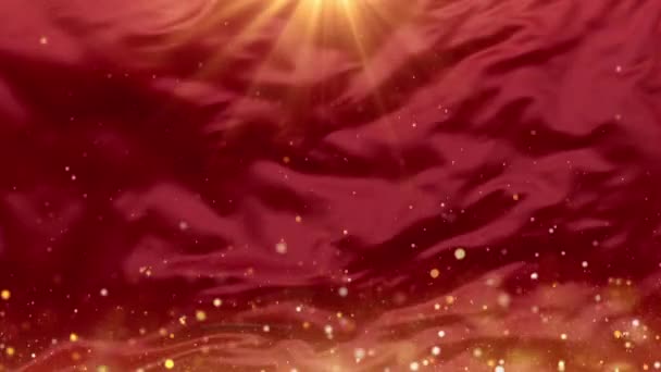 Magiczne Iskry Rosnące Czerwonych Falach Animacja — Wideo stockowe