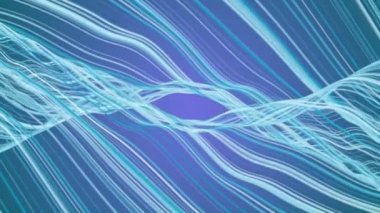 Koyu mor arkaplanda dalgalar halinde parlak mavi çizgiler - animasyon