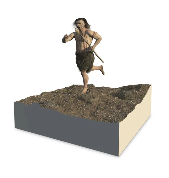 Digitale Afbeelding Render Van Een Neandertal Man — Stockfoto