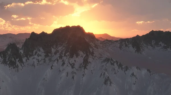 雪山の レンダリング ロイヤリティフリーのストック写真