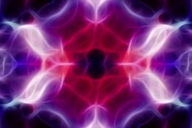 Renkli çiçek dürbünü süsleme kırmızı ve mavi renklerde soyutlama