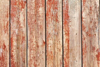 Eski ahşap arka plan kırmızı renk peeling ile dikey panoları