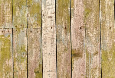 Eski ahşap arka plan yeşil renk peeling ile dikey panoları