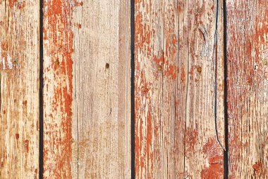 Eski ahşap arka plan kırmızı renk peeling ile dikey panoları