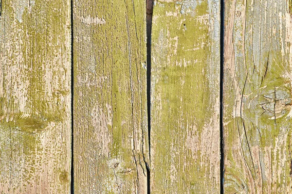 Old Wooden Background Vertical Boards Peeling Green Color — Stock Photo, Image